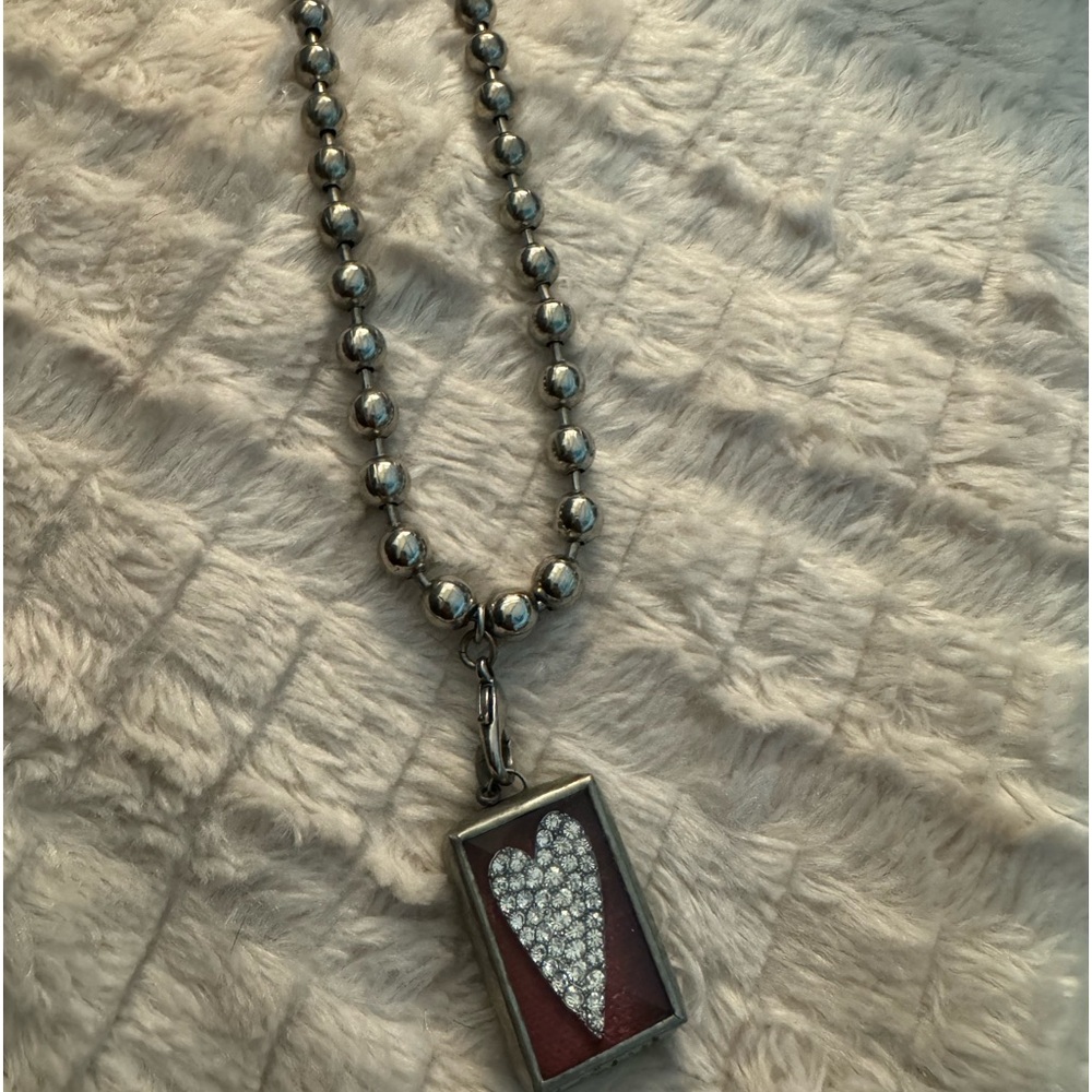 Jewel Kade Red Glitter Heart necklace
